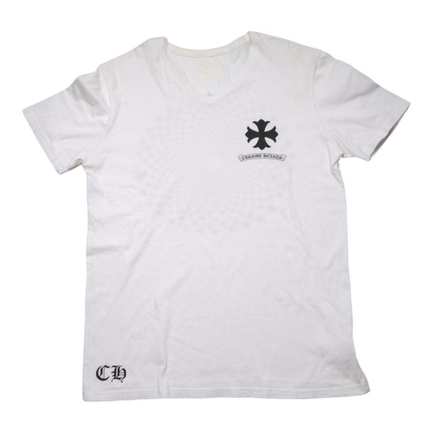 【CH T-SHRT/1】サークルバックプリントTシャツ　L　※シミあり