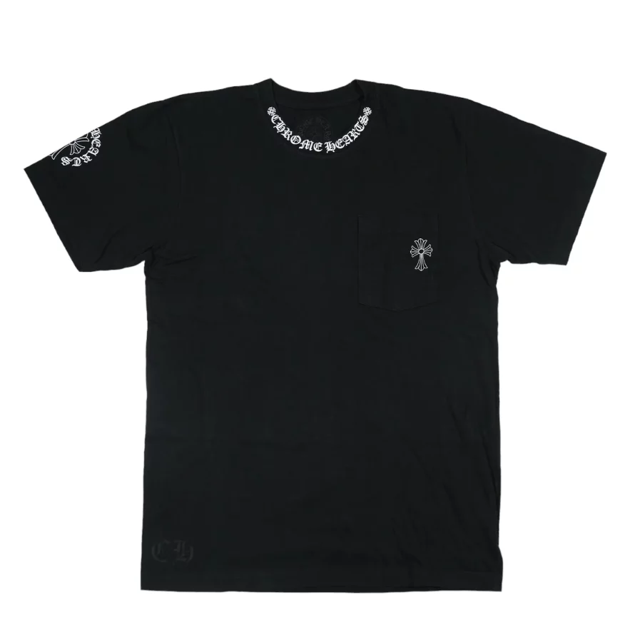 CH T-SHRT/1 ネックロゴプリントTシャツ M