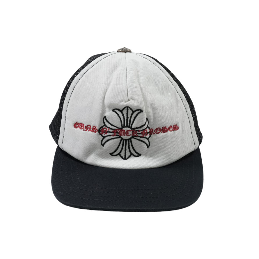 TRUCKER CAP/トラッカーキャップ CH刺繍クロスボール付メッシュ帽子